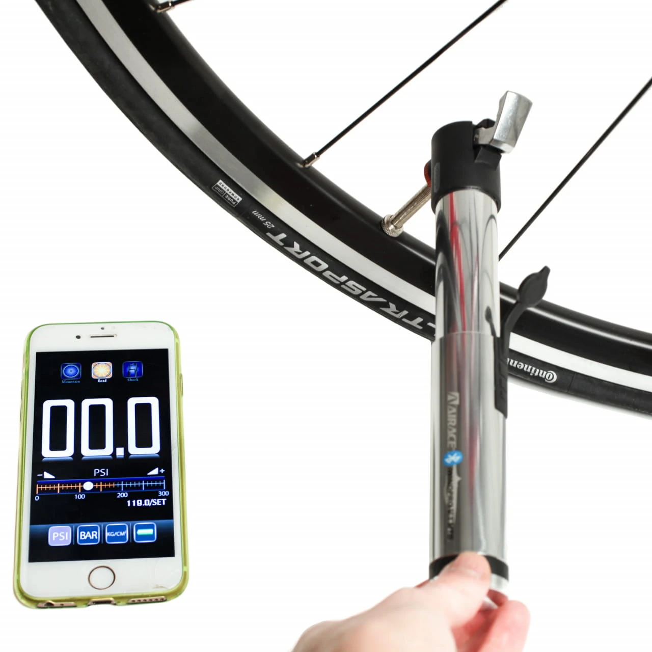 Airace IWindpro V1 MTB Bluetooth-Minimpumpe Mit Digitaler App-Anzeige Bis 5,5 Bar (80 PSI) 4 Airace IWindpro V1 MTB Bluetooth-Minimpumpe Mit Digitaler App-Anzeige Bis 5,5 Bar (80 PSI) – Bild 2