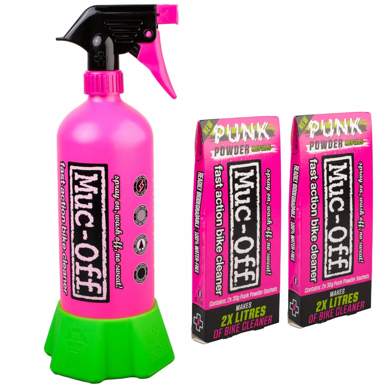 Muc-Off Muc Off Bottle For Life Bundle (inkl. 4 X Punk Powder Fahrradreiniger-Pulver) 3 Muc-Off Muc Off Bottle For Life Bundle (inkl. 4 X Punk Powder Fahrradreiniger-Pulver)